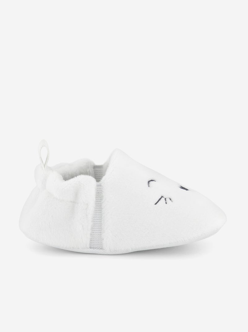 Zapatillas de casa de terciopelo BLANCO - Kiabi