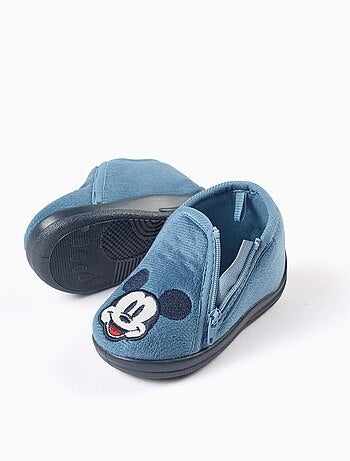Zapatillas de casa de terciopelo con bordado de Mickey