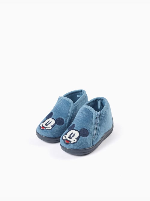 Zapatillas de casa de terciopelo con bordado de Mickey - Kiabi Zapatillas de casa de terciopelo con bordado de Mickey - Kiabi