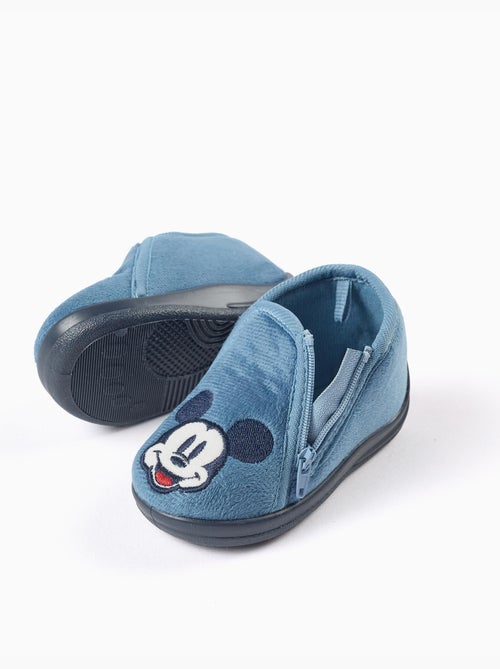Zapatillas de casa de terciopelo con bordado de Mickey - Kiabi Zapatillas de casa de terciopelo con bordado de Mickey - Kiabi