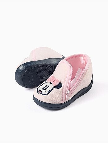 Zapatillas de casa de terciopelo con bordado de Minnie