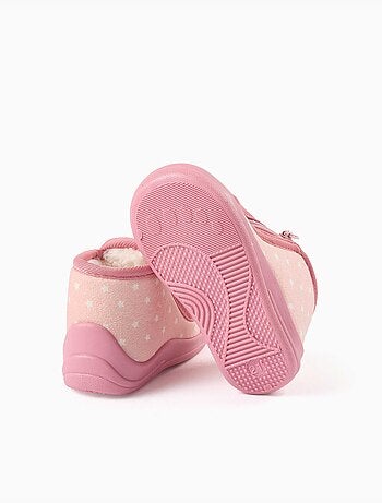 Zapatillas de casa de terciopelo con estampado de estrellas