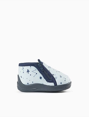 Zapatillas de casa de terciopelo con motivo espacial