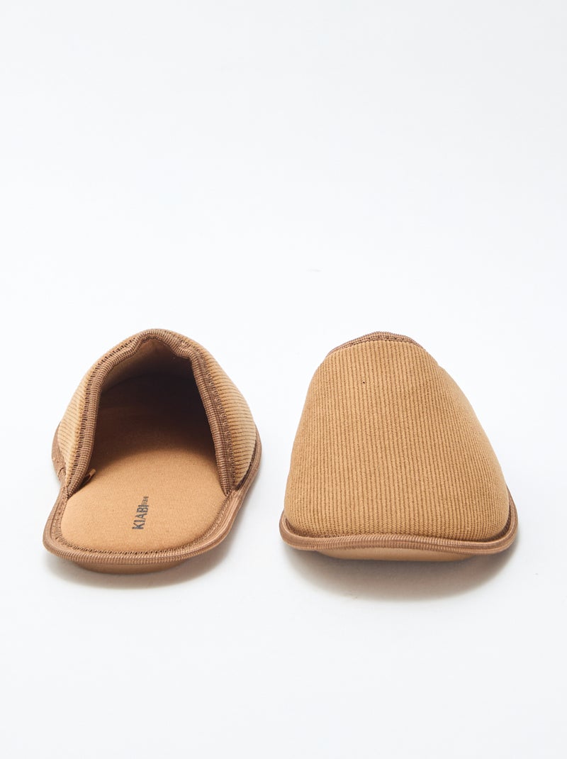Zapatillas de casa de terciopelo Marron - Kiabi
