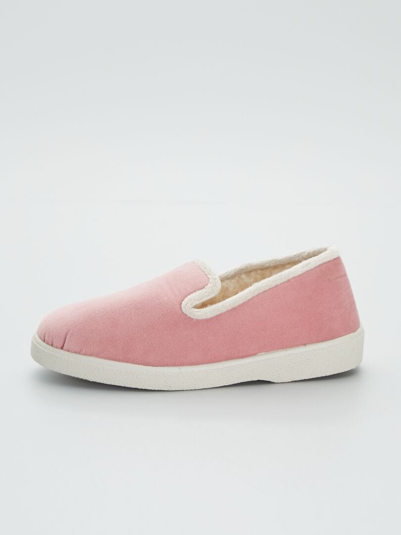 Zapatillas de casa de terciopelo rosa - Kiabi