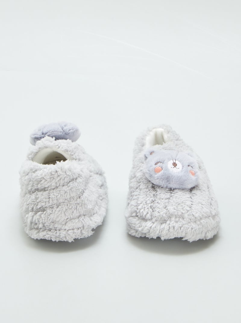 Zapatillas de casa destalonadas 'animales' GRIS - Kiabi
