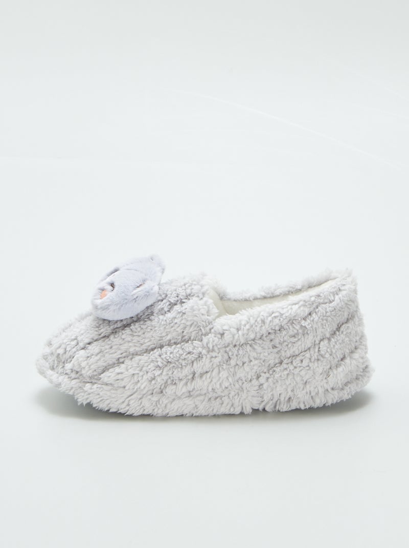 Zapatillas de casa destalonadas 'animales' GRIS - Kiabi