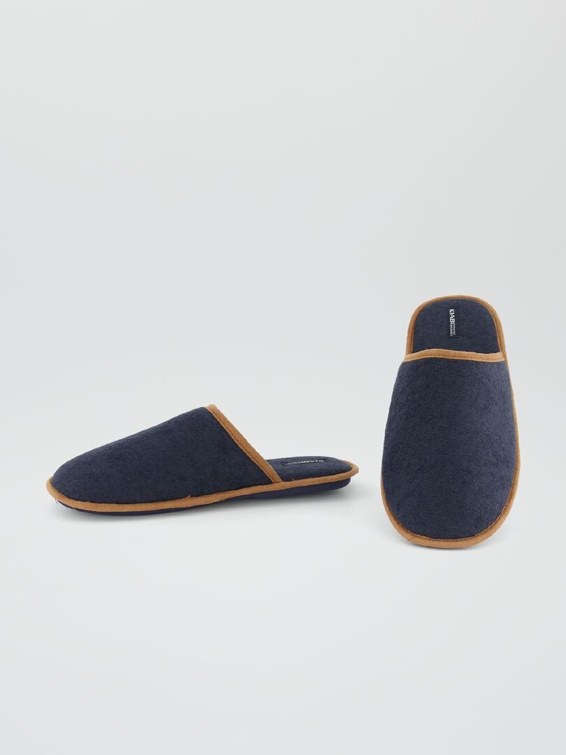 Zapatillas de casa destalonadas azul marino - Kiabi