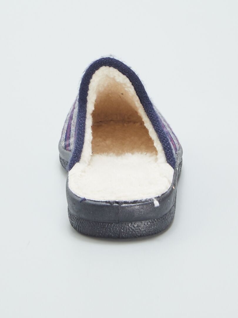 Zapatillas de casa destalonadas con interior de borreguito AZUL - Kiabi