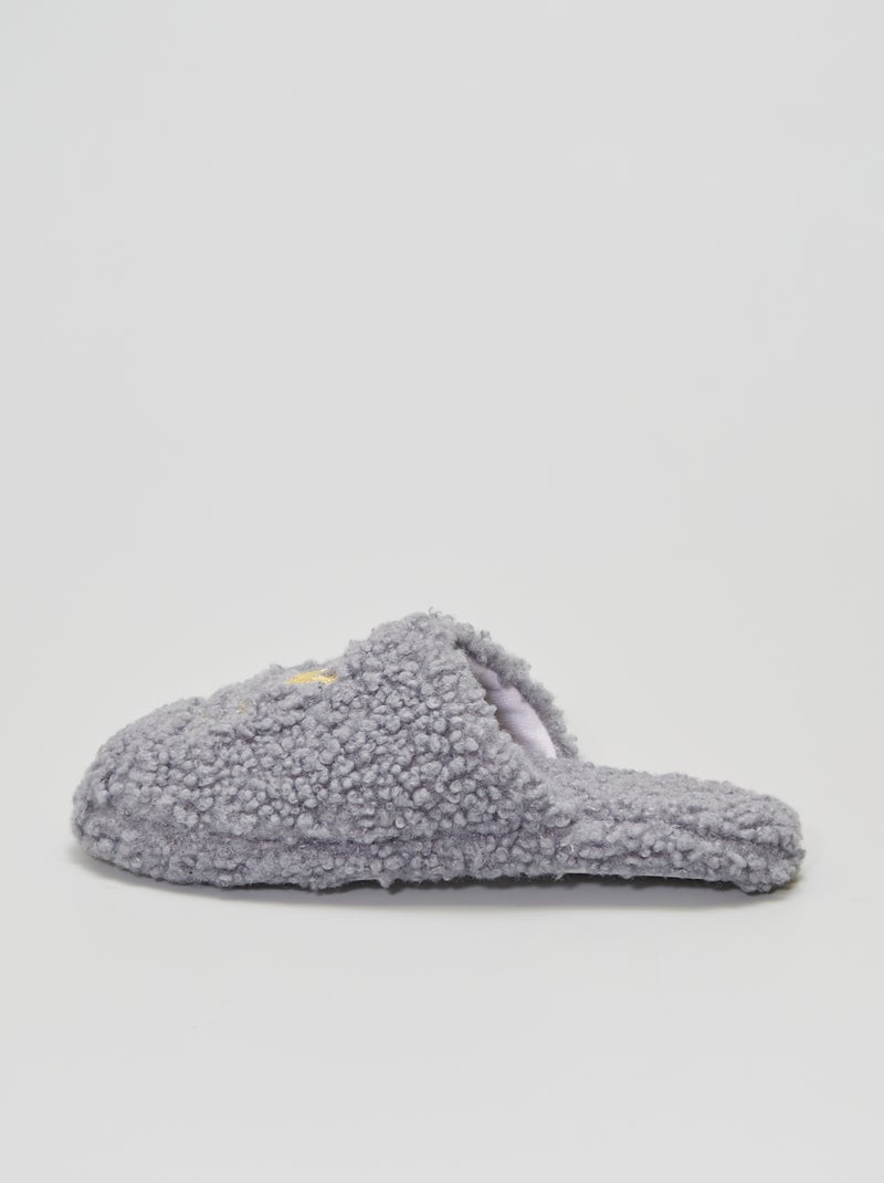 Zapatillas de casa destalonadas gris - Kiabi