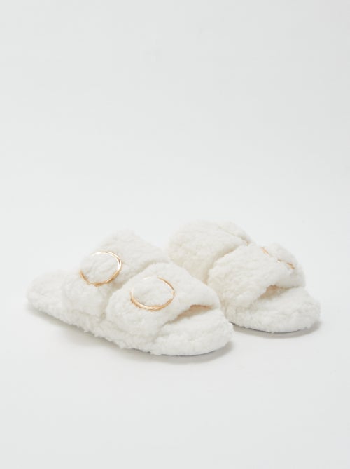 Zapatillas de casa doble tira con forro - Kiabi