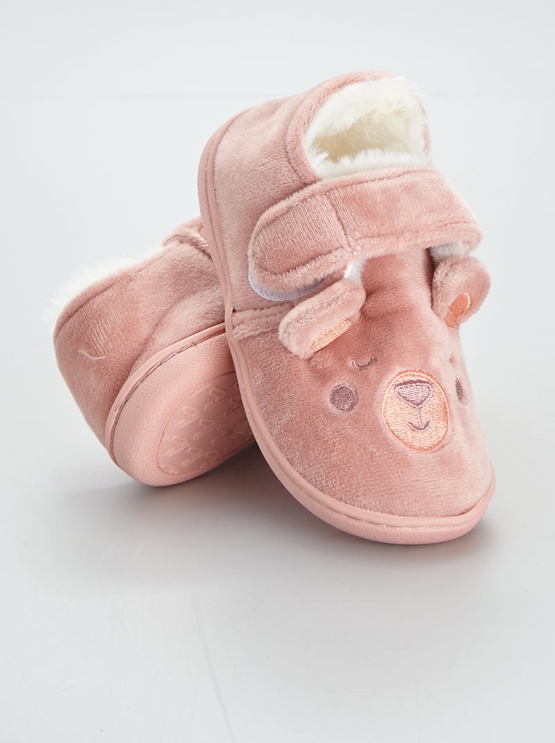 Zapatillas de casa forradas 'animal' rosa - Kiabi