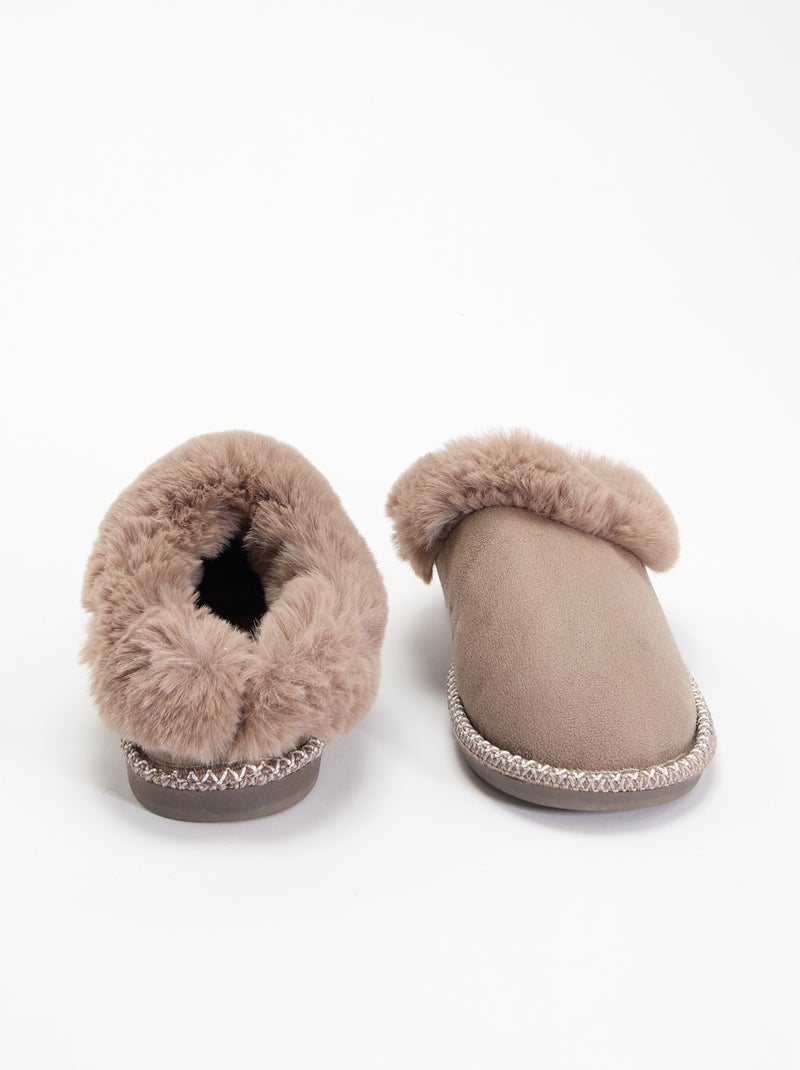 Zapatillas de casa forradas Beige - Kiabi