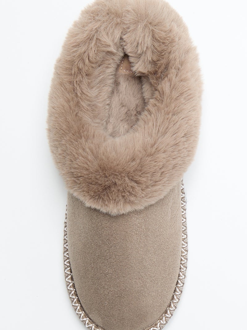 Zapatillas de casa forradas Beige - Kiabi