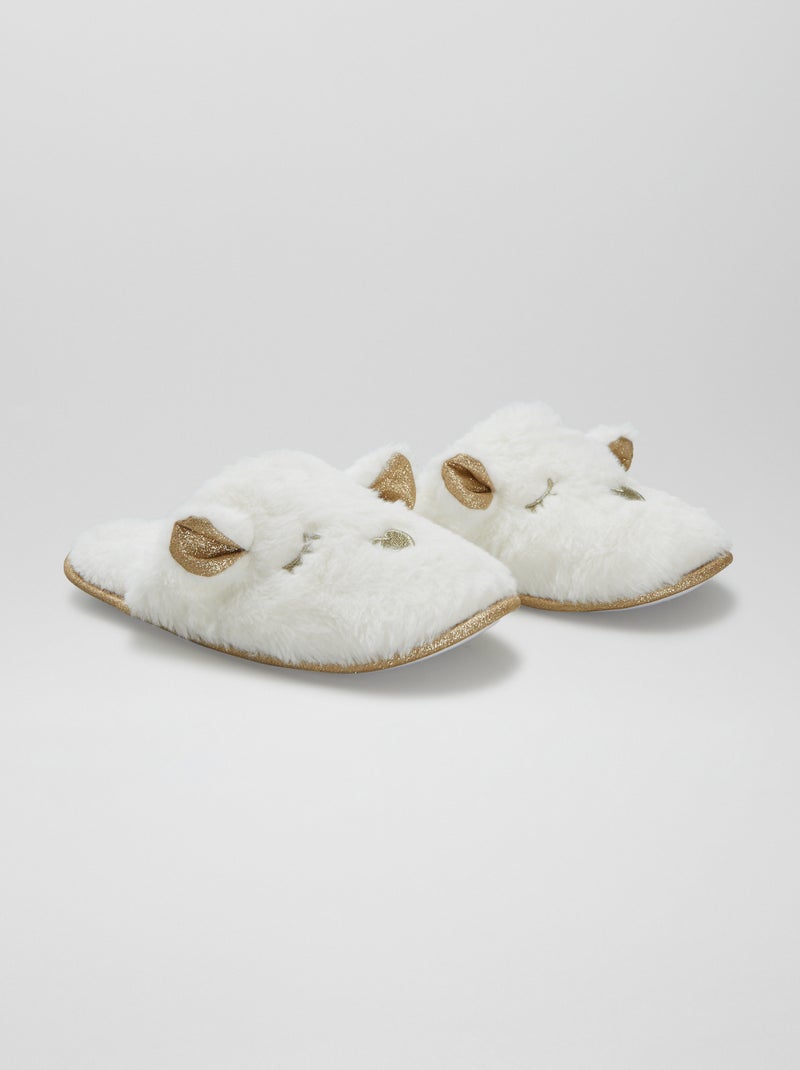 Zapatillas de casa forradas BLANCO - Kiabi