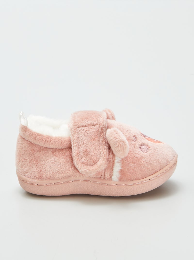Zapatillas de casa forradas conejo ROSA - Kiabi