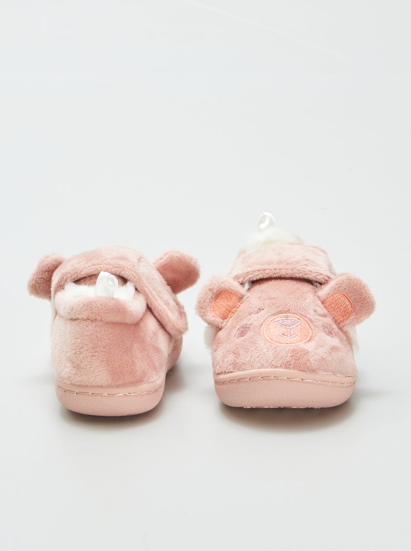 Zapatillas de casa forradas conejo ROSA - Kiabi