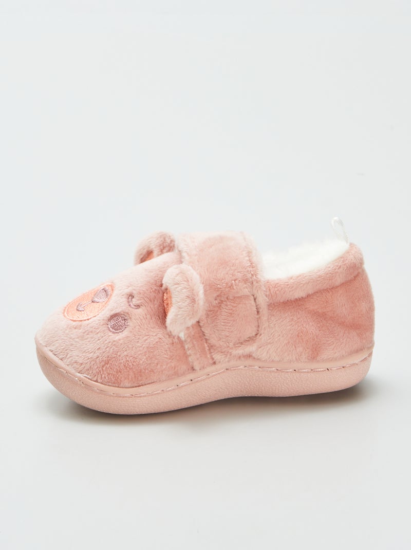 Zapatillas de casa forradas conejo ROSA - Kiabi