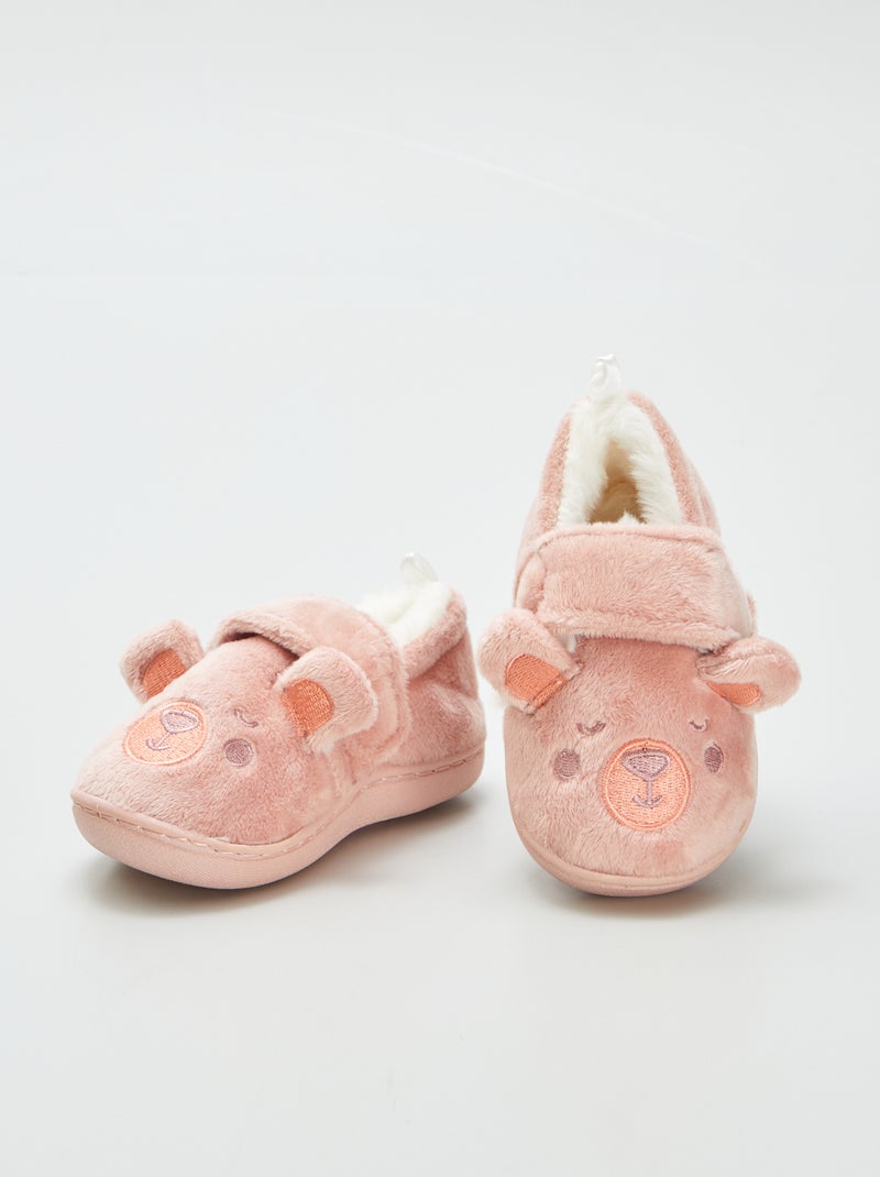 Zapatillas de casa forradas conejo ROSA - Kiabi