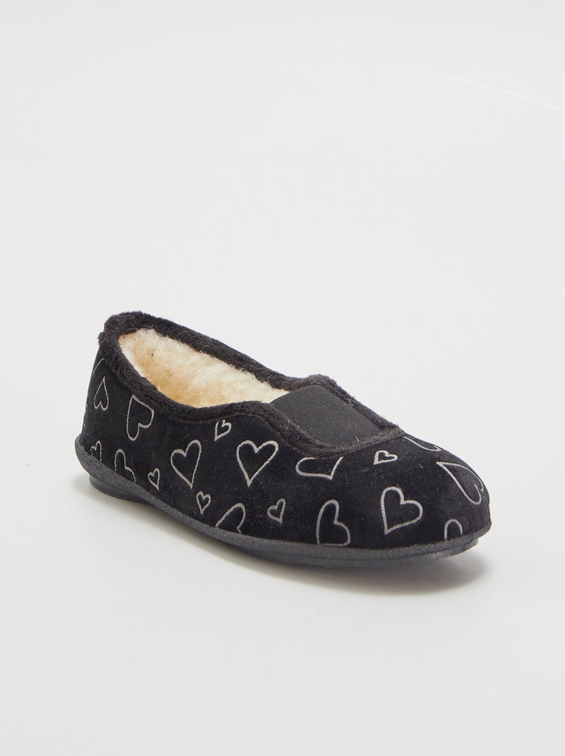 Zapatillas de casa forradas Negro - Kiabi