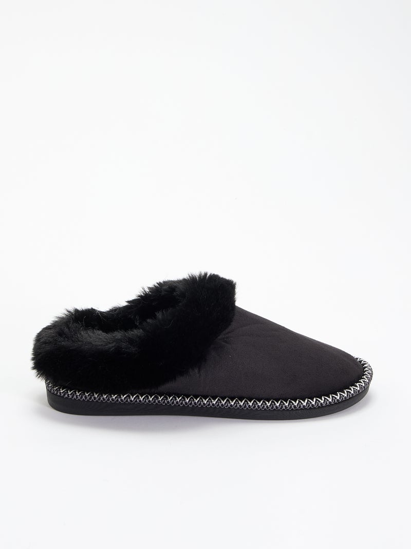 Zapatillas de casa forradas Negro - Kiabi