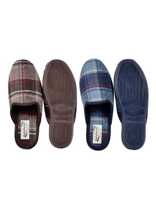 Zapatillas de casa hombre Confort y Calidad Superior Pack de 2 - Kiabi Zapatillas de casa hombre Confort y Calidad Superior Pack de 2 - Kiabi