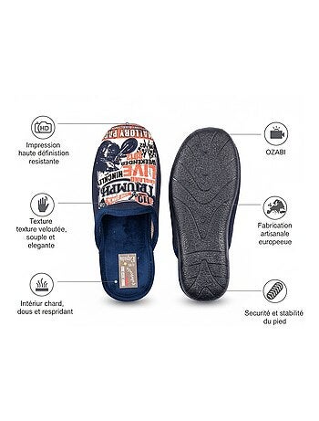 Zapatillas de casa hombre mula estampado PHOTOPRINT