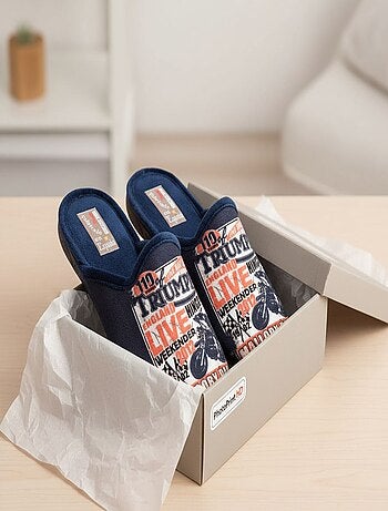 Zapatillas de casa hombre mula estampado PHOTOPRINT