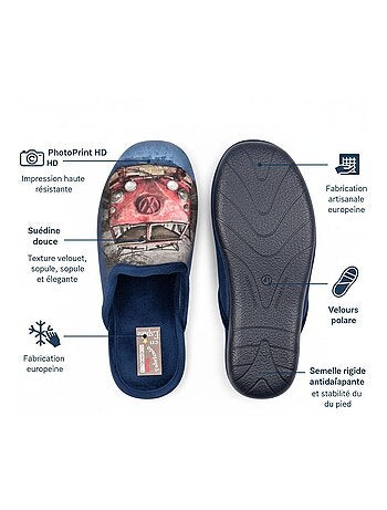 Zapatillas de casa hombre mula estampado PHOTOPRINT