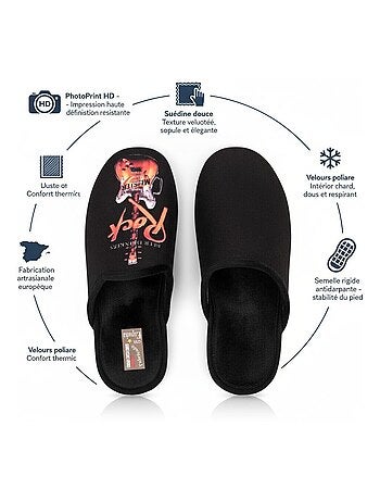 Zapatillas de casa hombre mula estampado PHOTOPRINT