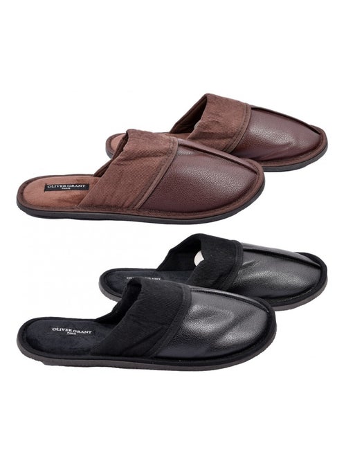 Zapatillas de casa hombre OLIVER GRANT Pack de 2 - Kiabi Zapatillas de casa hombre OLIVER GRANT Pack de 2 - Kiabi