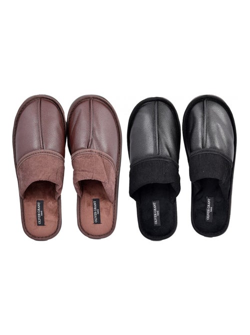 Zapatillas de casa hombre OLIVER GRANT Pack de 2 - Kiabi Zapatillas de casa hombre OLIVER GRANT Pack de 2 - Kiabi