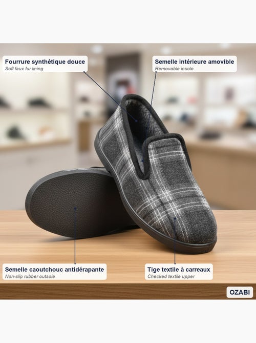 Zapatillas de casa hombre ozabi antideslizantes a cuadros, suela extraíble - Kiabi Zapatillas de casa hombre ozabi antideslizantes a cuadros, suela extraíble - Kiabi