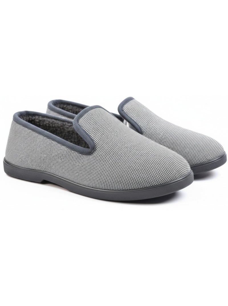 Zapatillas de casa hombre ozabi antideslizantes a cuadros, suela extraíble Gris - Kiabi