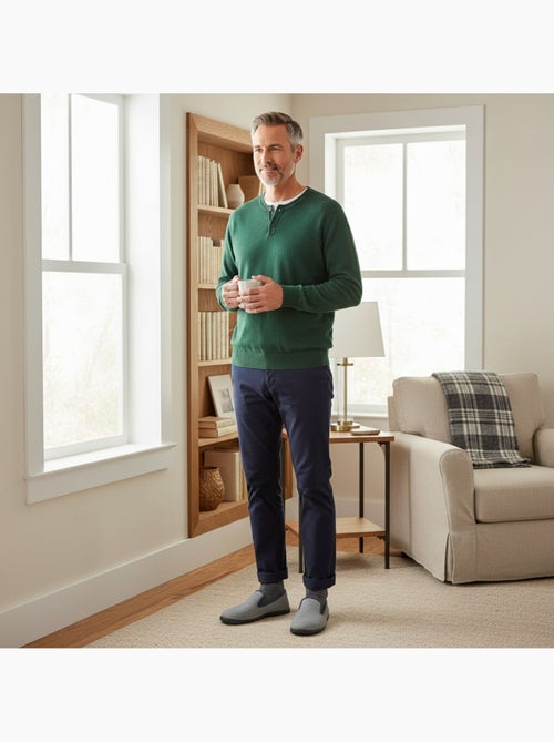 Zapatillas de casa hombre ozabi antideslizantes a cuadros, suela extraíble - Kiabi Zapatillas de casa hombre ozabi antideslizantes a cuadros, suela extraíble - Kiabi
