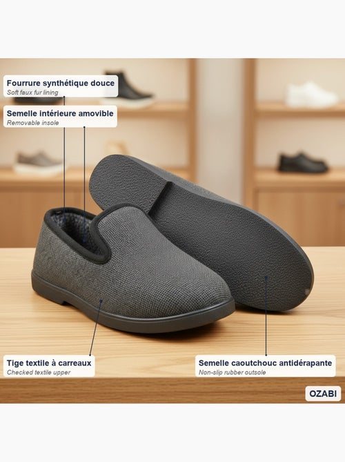 Zapatillas de casa hombre ozabi antideslizantes a cuadros, suela extraíble - Kiabi Zapatillas de casa hombre ozabi antideslizantes a cuadros, suela extraíble - Kiabi