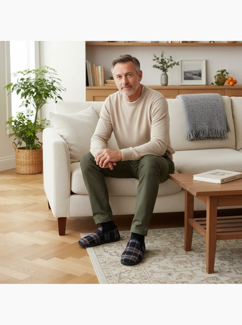 Zapatillas de casa hombre ozabi charentaises cuadros escoceses - Kiabi