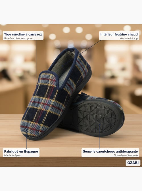 Zapatillas de casa hombre ozabi charentaises cuadros escoceses - Kiabi