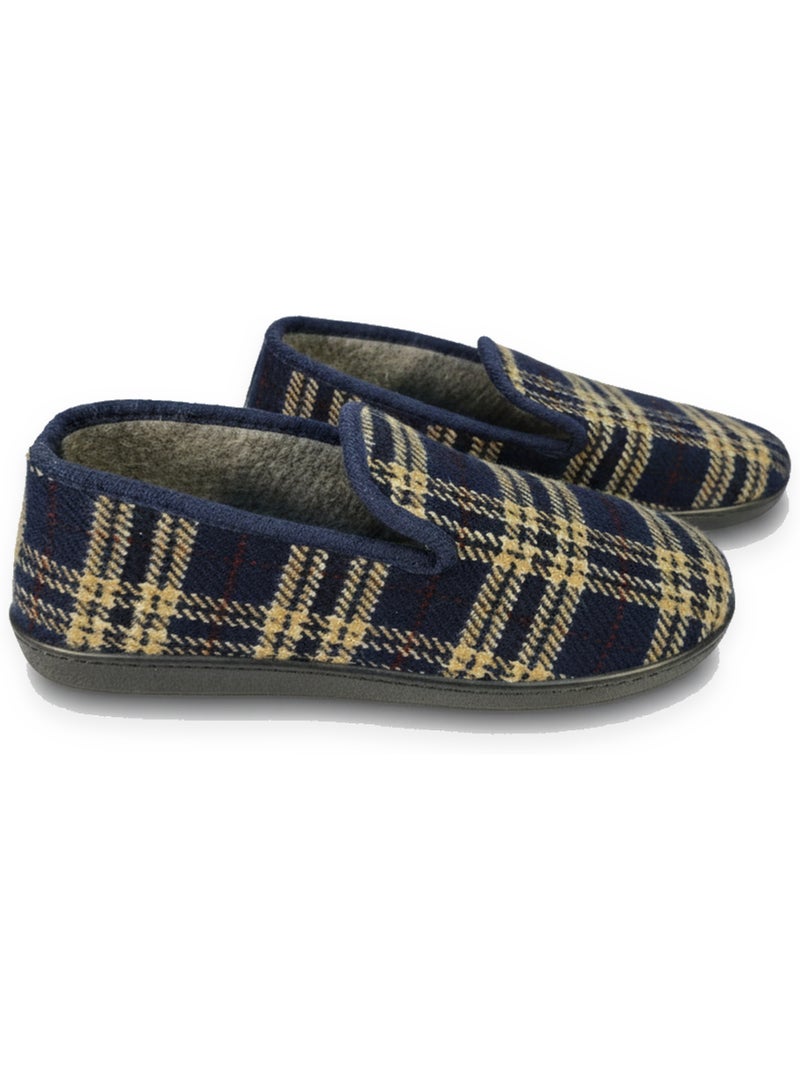 Zapatillas de casa hombre ozabi charentaises cuadros escoceses Azul oscuro - Kiabi