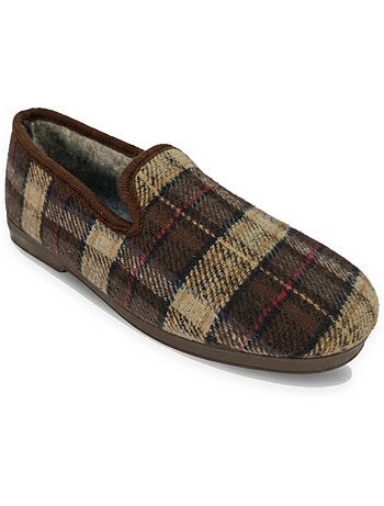 Zapatillas de casa hombre ozabi charentaises cuadros escoceses