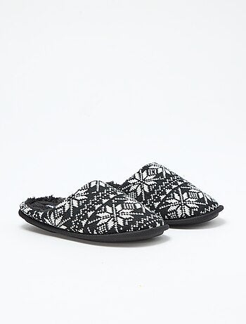 Zapatillas de casa jacquard de punto navideñas