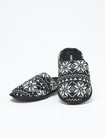 Zapatillas de casa jacquard de punto navideñas
