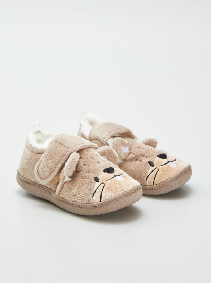 Zapatillas de casa 'león' GRIS - Kiabi