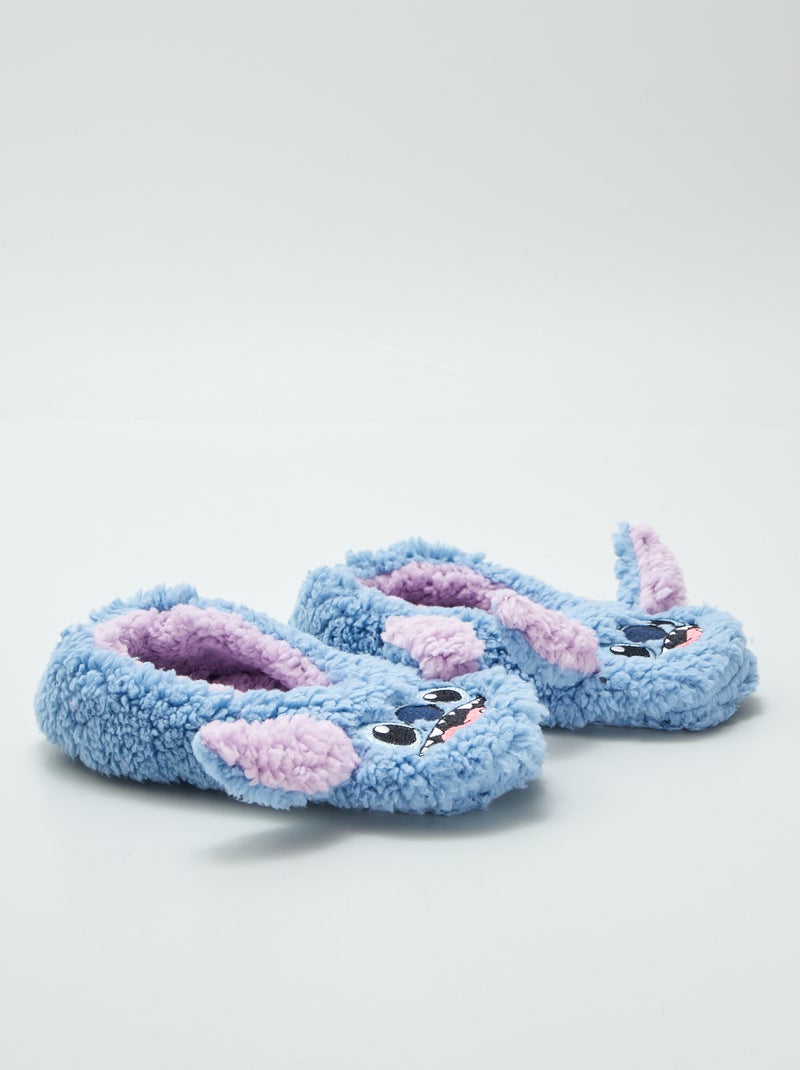 Zapatillas de casa manoletinas 'Stitch' azul - Kiabi