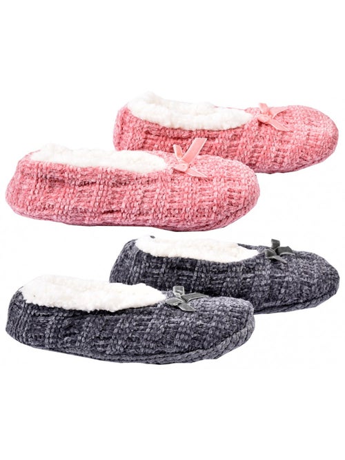 Zapatillas de casa mujer CASA AND CO pack de 2 - Kiabi Zapatillas de casa mujer CASA AND CO pack de 2 - Kiabi
