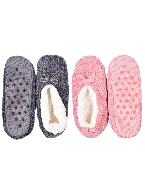 Zapatillas de casa mujer CASA AND CO pack de 2 - Kiabi Zapatillas de casa mujer CASA AND CO pack de 2 - Kiabi