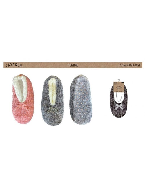 Zapatillas de casa mujer CASA AND CO pack de 2 - Kiabi Zapatillas de casa mujer CASA AND CO pack de 2 - Kiabi