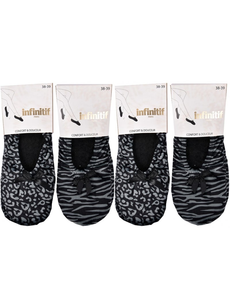 Zapatillas de casa mujer INFINITIF Confort Pack de 4 Multicolor - Kiabi