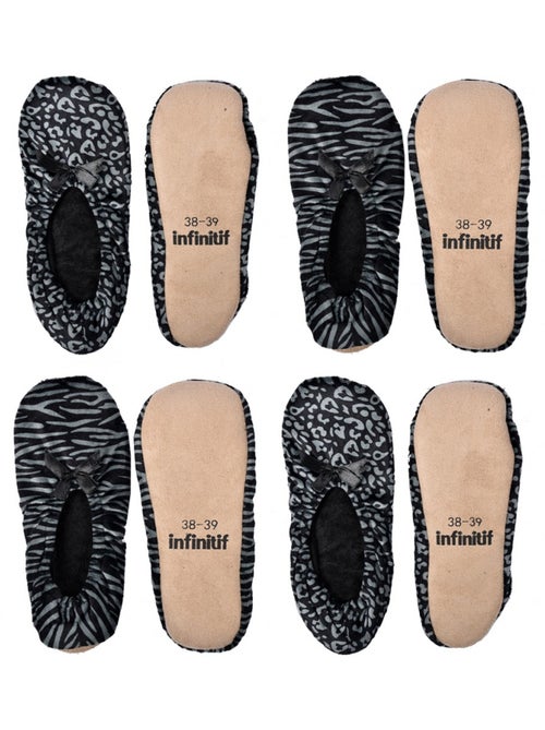 Zapatillas de casa mujer INFINITIF Confort Pack de 4 - Kiabi Zapatillas de casa mujer INFINITIF Confort Pack de 4 - Kiabi