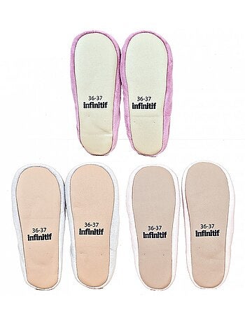 Zapatillas de casa mujer INFINITIF Pantuflas bailarinas Pack de 2